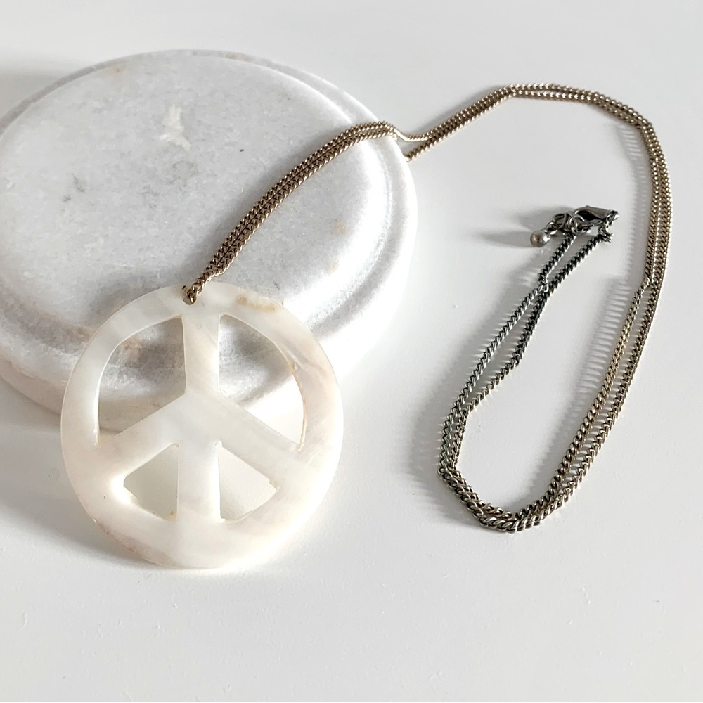 MOVING SALE | Handmade, Limited-Edition Boho-Style Peace Sign Necklace, One Size